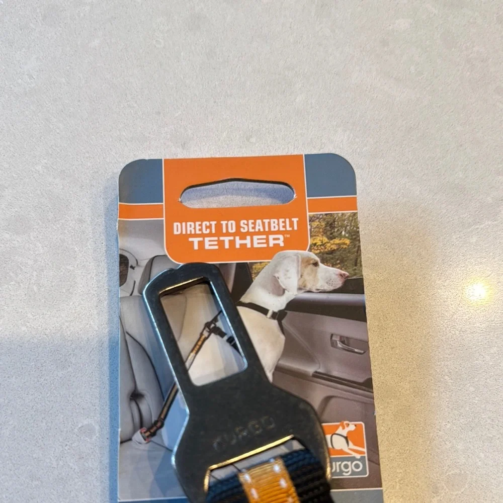 Black and Orange Dog Seatbelt tether . New with tags